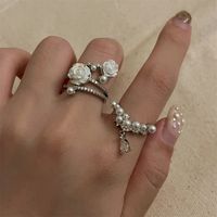 Elegant Romantic Rose Artificial Pearls Alloy Wholesale Rings main image 1