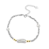 Ferien Irregulär Süßwasserperle Sterling Silber Perlen Überzug Armbänder sku image 1