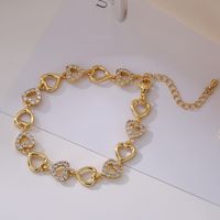 Sweet Simple Style Commute Star Heart Shape Butterfly Copper Plating Inlay Zircon 18k Gold Plated Bracelets sku image 1