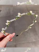 Women's Fairy Style Sweet Waves Flower Imitation Pearl Alloy Hair Band main image 4