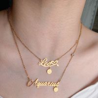 Simple Style Constellation Titanium Steel Plating Gold Plated Necklace main image 4