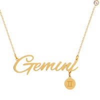 Simple Style Constellation Titanium Steel Plating Gold Plated Necklace sku image 3
