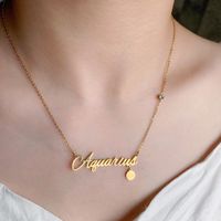 Simple Style Constellation Titanium Steel Plating Gold Plated Necklace main image 2