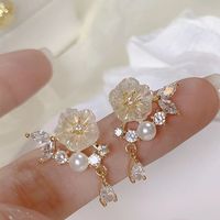 1 Pair Sweet Fruit Flower Plating Inlay Alloy Artificial Pearls Zircon Earrings main image 1