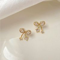 1 Pair Sweet Fruit Flower Plating Inlay Alloy Artificial Pearls Zircon Earrings sku image 15