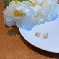 1 Pair Sweet Fruit Flower Plating Inlay Alloy Artificial Pearls Zircon Earrings sku image 12