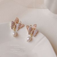 1 Pair Sweet Fruit Flower Plating Inlay Alloy Artificial Pearls Zircon Earrings sku image 18