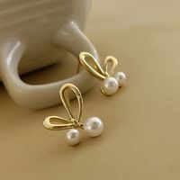 1 Pair Sweet Fruit Flower Plating Inlay Alloy Artificial Pearls Zircon Earrings sku image 1