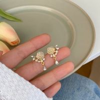 1 Pair Sweet Fruit Flower Plating Inlay Alloy Artificial Pearls Zircon Earrings main image 2