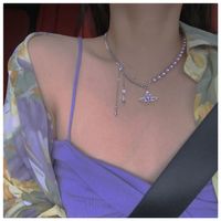 Sweet Artistic Cool Style Galaxy Heart Shape Alloy Inlay Zircon Women's Necklace main image 4