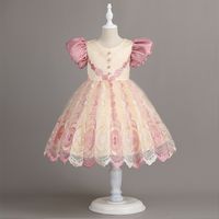 Princess Cute Color Block Polyester Girls Dresses sku image 13