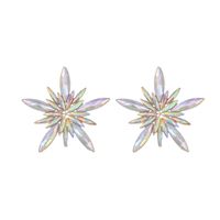 1 Pair Luxurious Shiny Pentagram Inlay Arylic Alloy Artificial Gemstones Ear Studs sku image 2