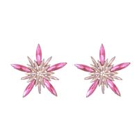 1 Pair Luxurious Shiny Pentagram Inlay Arylic Alloy Artificial Gemstones Ear Studs sku image 1