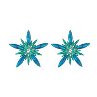 1 Pair Luxurious Shiny Pentagram Inlay Arylic Alloy Artificial Gemstones Ear Studs sku image 3