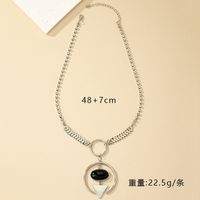 Hip-hop Retro Cool Style Triangle Round Oval Alloy Plating Women's Pendant Necklace main image 7