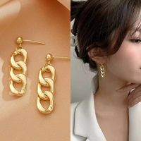 1 Pair Vintage Style Lady Geometric Heart Shape Plating Alloy Gold Plated Earrings main image 2