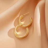 1 Pair Vintage Style Lady Geometric Heart Shape Plating Alloy Gold Plated Earrings main image 10
