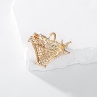 Lady Vacation Sweet Flower Basket Alloy Inlay Rhinestones Women's Brooches main image 4