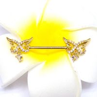 Sexy Romantic Heart Shape Mask Stainless Steel Copper Plating Inlay Rhinestones Gold Plated Chest Ring sku image 1