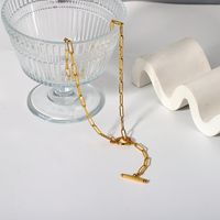 201 Stainless Steel 18K Gold Plated Nordic Style Basic Classic Style Plating Geometric Necklace main image 5