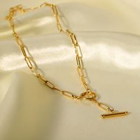 201 Stainless Steel 18K Gold Plated Nordic Style Basic Classic Style Plating Geometric Necklace main image 4