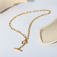 201 Stainless Steel 18K Gold Plated Nordic Style Basic Classic Style Plating Geometric Necklace main image 3