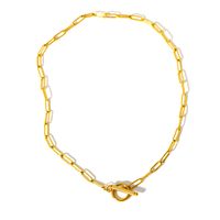 201 Stainless Steel 18K Gold Plated Nordic Style Basic Classic Style Plating Geometric Necklace main image 2