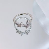 Simple Style Shiny Butterfly Zircon Alloy Wholesale Open Rings main image 4