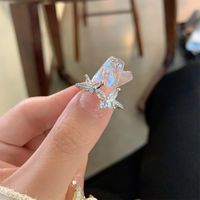 Simple Style Shiny Butterfly Zircon Alloy Wholesale Open Rings main image 5