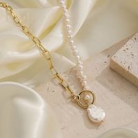 Elegant Lady Geometric Freshwater Pearl Copper Plating 18k Gold Plated Necklace main image 1
