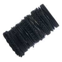 Commute Solid Color Pu Leather Braid Men's Bracelets main image 7