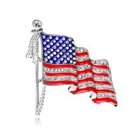 Elegant Strassenmode Amerikanische Flagge Legierung Inlay Strasssteine Frau Broschen sku image 1