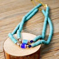 Casual Ethnic Style Geometric Turquoise Beaded Gold Plated Necklace main image 5