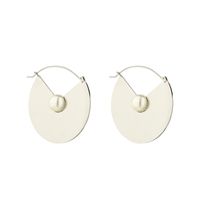 1 Pair Exaggerated Round Snowflake Polishing Hollow Out Inlay Stainless Steel Freshwater Pearl Zircon Earrings sku image 1