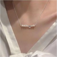 Collares Colgantes De Aleación De Perlas De Mariposa Con Forma De Corazón De Moda Para Mujer sku image 1