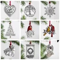 Christmas Tree Ornament Christmas Metal Snowman Pendant main image 1