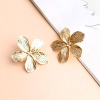 1 Pair Ig Style Petal Plating Inlay Alloy Rhinestones Gold Plated Ear Studs main image 1