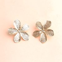 1 Pair Ig Style Petal Plating Inlay Alloy Rhinestones Gold Plated Ear Studs main image 2