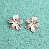1 Pair Ig Style Petal Plating Inlay Alloy Rhinestones Gold Plated Ear Studs main image 5