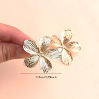 1 Pair Ig Style Petal Plating Inlay Alloy Rhinestones Gold Plated Ear Studs main image 4