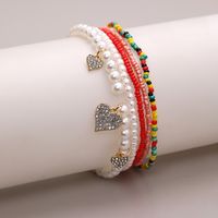 Vacation Heart Shape Alloy Glass Plating Inlay Rhinestones Women's Anklet main image 4