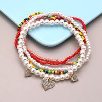 Vacation Heart Shape Alloy Glass Plating Inlay Rhinestones Women's Anklet main image 3