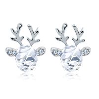 1 Pair Fashion Deer Enamel Alloy Rhinestones Ear Studs sku image 8