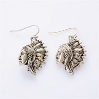 1 Pair Vintage Style Human Face Plating Alloy Gold Plated Drop Earrings main image 1