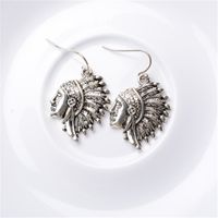 1 Pair Vintage Style Human Face Plating Alloy Gold Plated Drop Earrings main image 3
