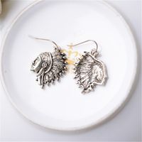 1 Pair Vintage Style Human Face Plating Alloy Gold Plated Drop Earrings main image 4
