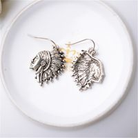 1 Paire Style Vintage Visage Humain Placage Alliage Plaqué Or Boucles D'oreilles main image 4