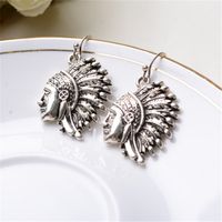 1 Pair Vintage Style Human Face Plating Alloy Gold Plated Drop Earrings main image 2