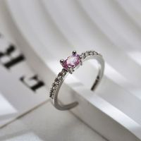 Simple Style Rectangle Stainless Steel Inlay Zircon Open Rings main image 2