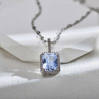 Elegant Luxurious Square Copper Inlay Carving Zircon Earrings Necklace main image 7